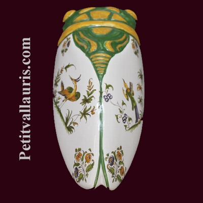 CIGALE FAIENCE-CERAMIQUE DECOR TRADITION MOUSTIERS TAILLE 4