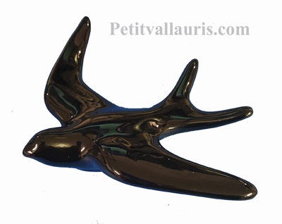 CERAMIC SWALLOW BLACK ENAMELLED FOR WALL FIXED