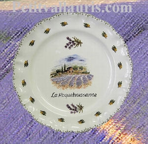 ASSIETTE MODELE LOUIS XV DECOR LAVANDES AVEC INSCRIPTION