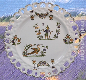 ASSIETTE MODELE TOURNESOL DECOR TRADITION VIEUX MOUSTIERS