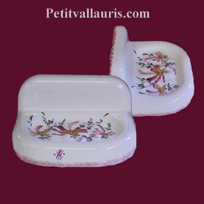 PORTE SAVON MODELE MURAL DECOR FLEURS ROSES