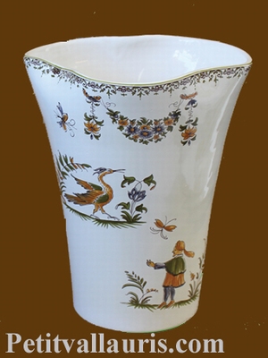 VASE GLAIEUL DECOR TRADITION VIEUX MOUSTIERS HAUTEUR 20 CM