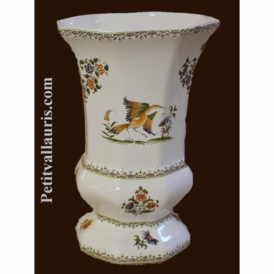 VASE MEDICIS MEDIUM MODEL OLD MOUSTIERS DECORATION