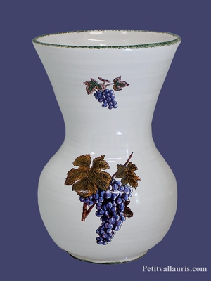 VASE NADINE TAILLE 2 DECOR GRAPPE DE RAISIN