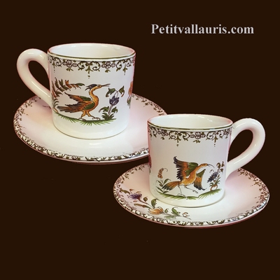 COFFEE CUP AND SAUCER OLD MOUSTIERS TRADITION DECORATION
