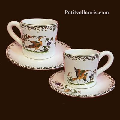 TASSE A CAFE ET SOUS-TASSE DECOR TRADITION VIEUX MOUSTIERS