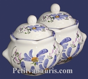 SUGAR BOWL STYLE MODEL BLUE FLOWERS DECOR