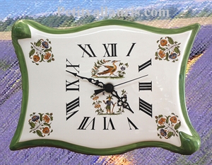FAIENCE WALL CLOCK PARCHMENT MODEL MOUSTIERS TRADITION DECOR