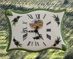 HORLOGE MODELE PARCHEMIN DECOR OLIVES ET PAYSAGE PROVENCE