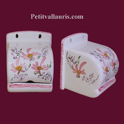 DEROULEUR DE PAPIER TOILETTE DECOR FLEURS ROSES