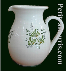 WATER JUG 1 LITER APPROXIMATELY GREEN FLOWER DECOR