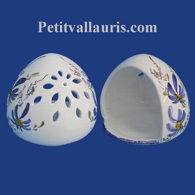 CACHE-PORTE EPONGE DECOR FLEURS BLEUES