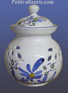 CERAMIC ONIONS POT BLUE FLOWER COLOR DECORATION