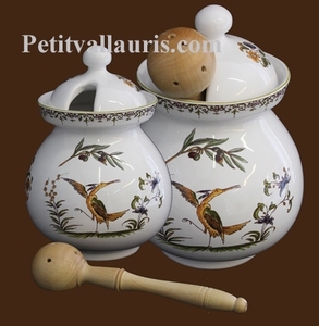 OLIVES POT OLD MOUSTIERS TRADITION DECORATION WITH LADLE