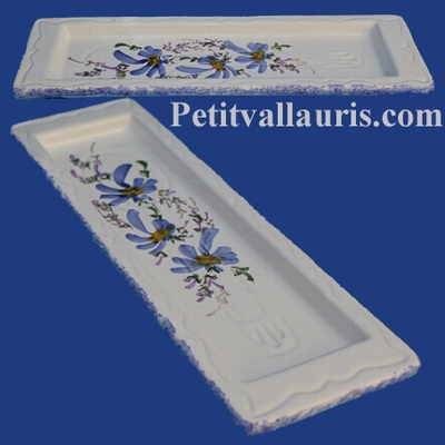 REPOSE-PORTE CUILLIERE DECOR FLEURS BLEUES