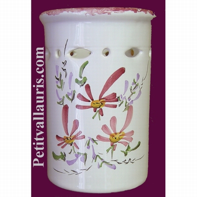 USTENSILS KITCHEN CERAMIC SUPPORT PINK FLOWERS DECORATION