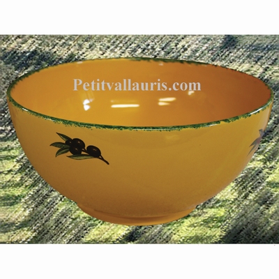 SALAD BOWL LARGE SIZE PROVENCAL COLOR WITH BLACK OLIVES