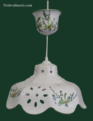 CERAMIC SUSPENSION FACETS GREEN FLOWERS