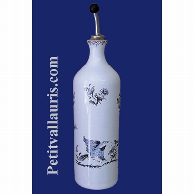 HUILIER BOUTEILLE DECOR TRADITION VIEUX MOUSTIERS BLEU