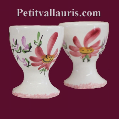 INDIVIDUAL EGG CUP PINK FLOWERS DECOR