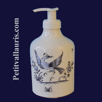 LIQUID SOAP DISPENSER OLD MOUSTIERS BLUE DECORATION