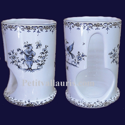 DISTRIBUTEUR DE COTON DECOR TRADITION VIEUX MOUSTIERS BLEU