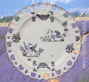 ASSIETTE TOURNESOL DECOR TRADITION VIEUX MOUSTIERS BLEU