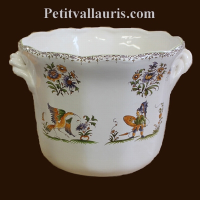 CACHE POT DROIT ANSES MOYEN MODELE DECOR TRADITION MOUSTIERS