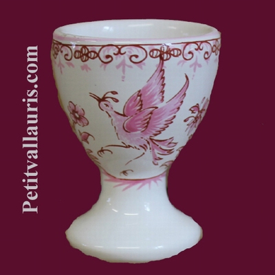 EGG CUP OLD MOUSTIERS PINK TRADITION DECOR