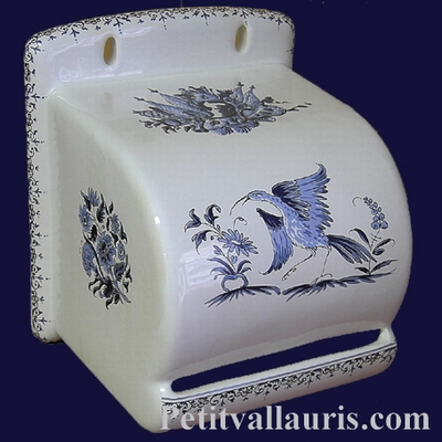 DEROULEUR DE PAPIER TOILETTE DECOR TRADITION MOUSTIERS BLEU