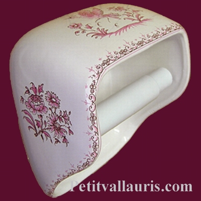 TOILET PAPER UNCURLER OLD MOUSTIER PINK DECORATION NEW MODEL