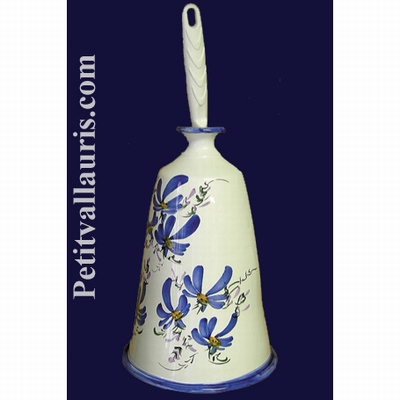 PORTE BALAYETTE DECOR FLEURS BLEUES