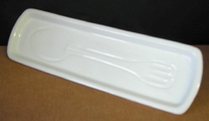 CERAMIC REST SPOON ENAMELLED WHITE COLOR