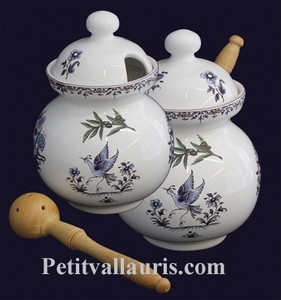 POT A OLIVES DECOR TRADITION VX MOUSTIERS BLEU AVEC LOUCHE