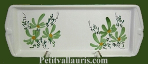 CAKE DISH GREEN FLOWERS DECORATION