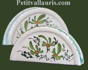 PORTE SERVIETTES DE TABLE DECOR FLEURS VERTES