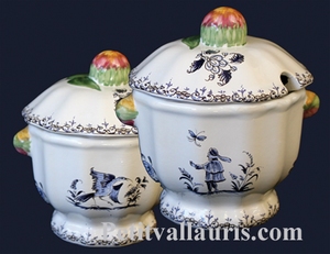 SUCRIER-CONFITURIER DECOR TRADITION VIEUX MOUSTIERS BLEU