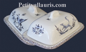 BEURRIER DECOR TRADITION VIEUX MOUSTIERS BLEU