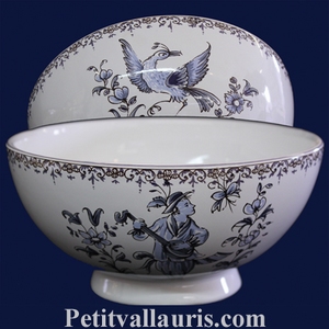 SIMPLE BOWL MODEL BLUE OLD MOUSTIERS TRADITION DECORATION
