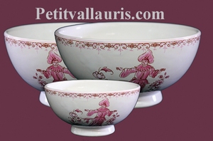 SIMPLE BOWL MODEL PINK OLD MOUSTIERS TRADITION DECORATION