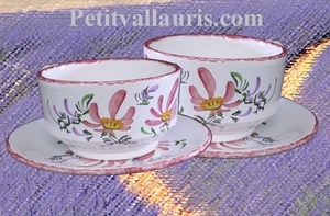 DEJEUNER DECOR FLEURS ROSES (TASSE ET SOUS TASSE)