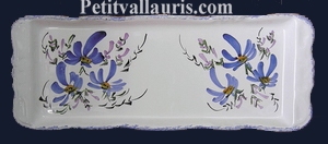 PLAT A CAKE DECOR FLEURS BLEUES