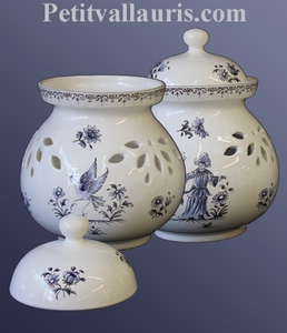 POT A OIGNONS DECOR TRADITION VIEUX MOUSTIERS BLEU