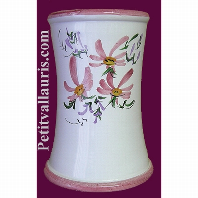 BIG USTENSILS KITCHEN CERAMIC SUPPORT PINK FLOWERS DECO