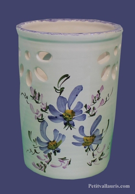 USTENSILS KITCHEN CERAMIC SUPPORT BLUE FLOWERS DECORATION