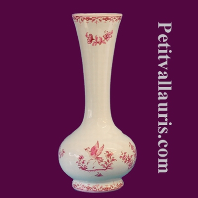 SOLIFLOR VASE OLD MOUSTIERS PINK DECORATION TRADITION