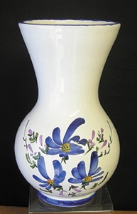 VASE NADINE TAILLE 2 DECOR FLEURS BLEUES