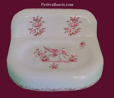 PORTE SAVON MODELE MURAL DECOR TRADITION VIEUX MOUSTIER ROSE