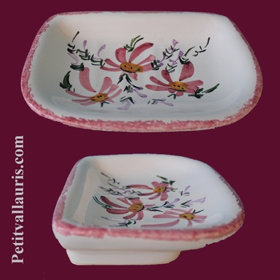 PORTE SAVON MODELE ANNIE DECOR FLEURS ROSES