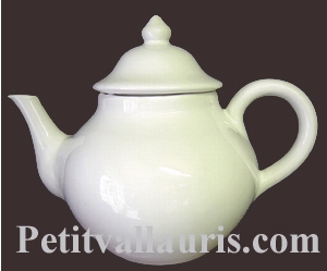 FAIENCE TEAPOT WHITE COLOR ENAMELLED